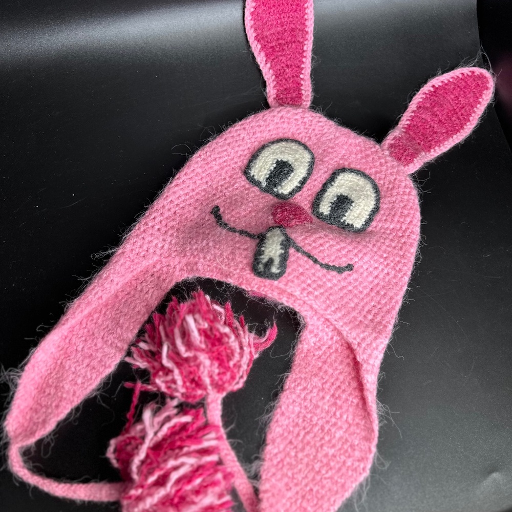 Perika by Peruvian Trading Company Rabbit Adult Funny Hat Ear Flaps Knit Beanie